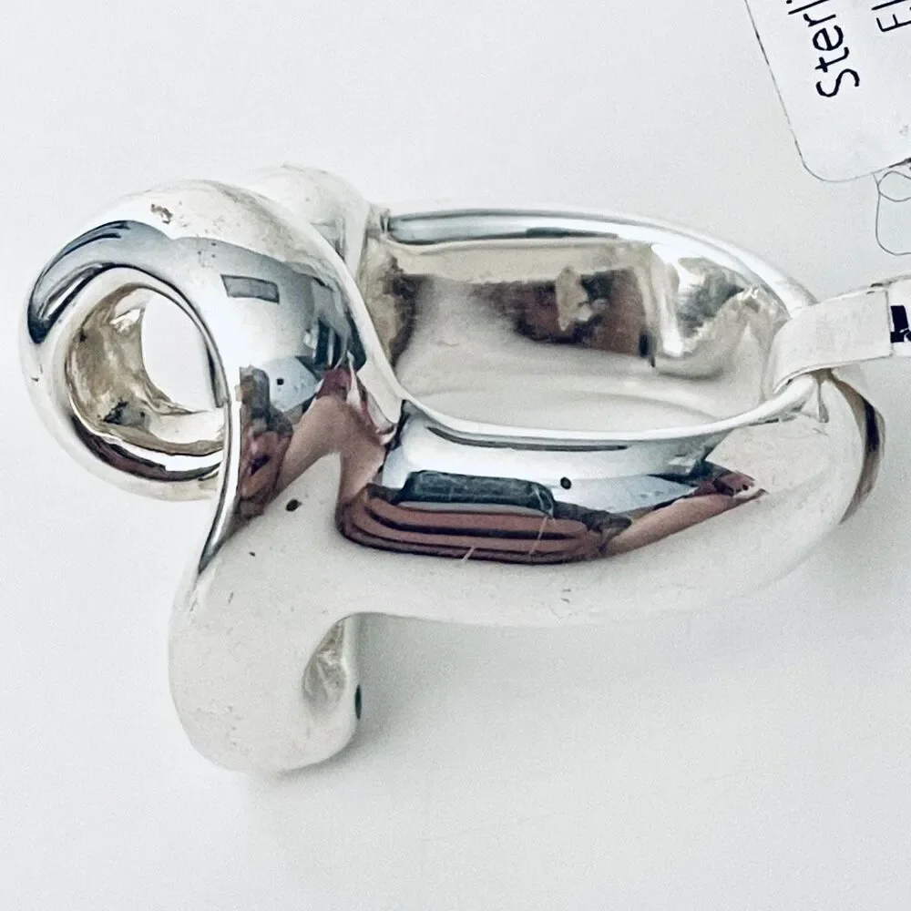 NWT Gorgeous Sz 8 Indigo Falls Sterling Silver 925 Huge Thick Heart Shaped Ring - Picture 2 of 12
